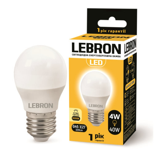 Світлодіодна LED лампа Lebron L-G45 4W Е27 3000K 11-12-41-1