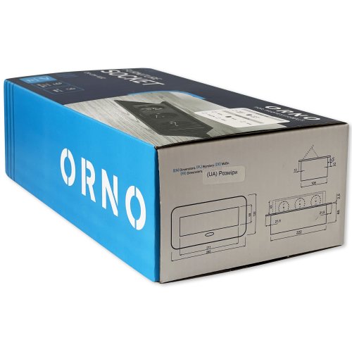 Розетка мебельная тройная ORNO 16А IP20 с заземлением серебро OR-GM-9036(GS)/G 48-99-83