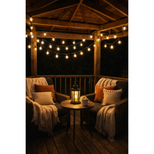 Вулична гірлянда Biom GRLD-700 10 метрів IP67 патрон Е27х20шт БЕЗ ЛАМП (можливе послідовне з'єднання) GI1052067100 15450