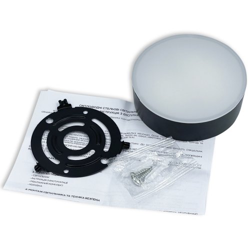 LED світильник накладний Biom 6W 5000К IP40 круглий чорний NL-2-R6-B-5 25794