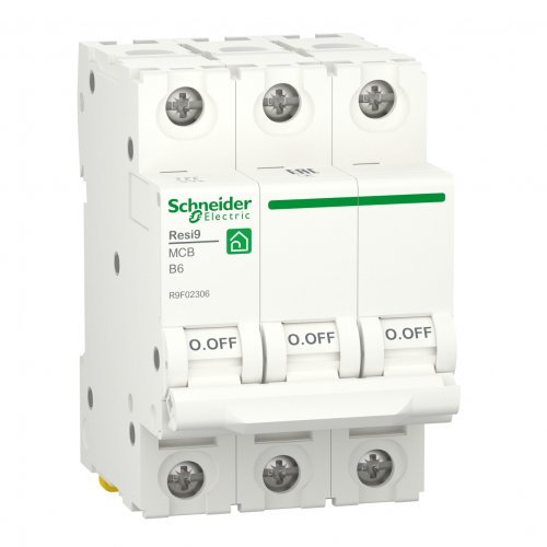 Автоматический выключатель Schneider 3P Resi9 6A B 6kA R9F02306