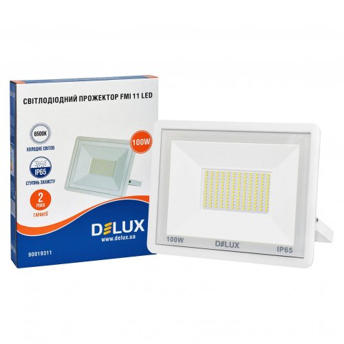 Світлодіодний LED прожектор Delux FMI 11 100W 6500К IP65 білий 90019311