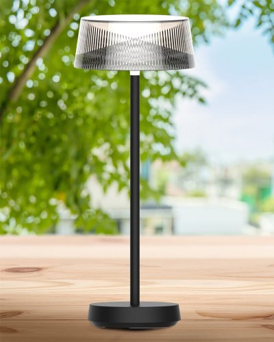 Настільна LED лампа Goldlux Casablanca акумуляторна вулична 2700K IP44 на сонячній батареї чорний 329899