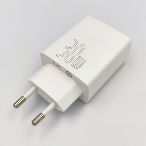 Сетевое зарядное устройство Baseus Compact Quick Charger 2U+C 30W EU White CCXJ-E02