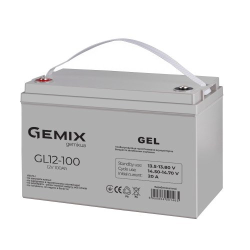 Аккумуляторная батарея Gemix GEL Series AGM 12В 100Ah gray GL12-100