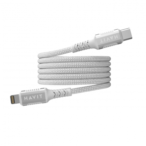 Кабель з'єднувальний зарядний HAVIT USB-C - Lightning PD30W 3A 1м магнітний White HV-CB6298-WH