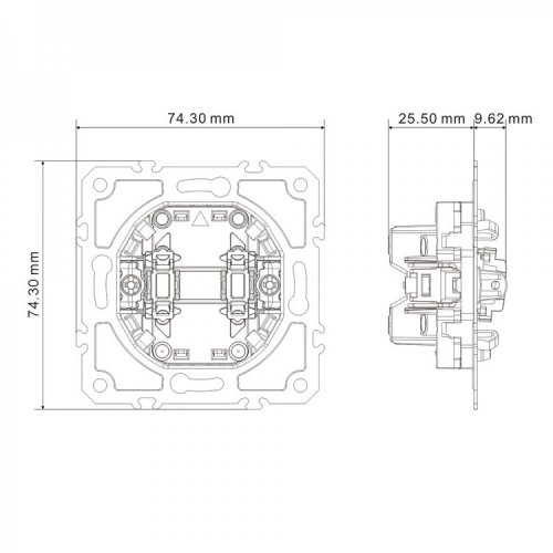 Выключатель Ardero EV112V-G Soft двухклавишный серый 8706