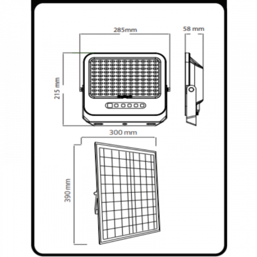 LED прожектор на солнечной батарее Horoz TIGER PRO 200W 3CCT 3000/4500/6500K IP65 068-012-2200-010
