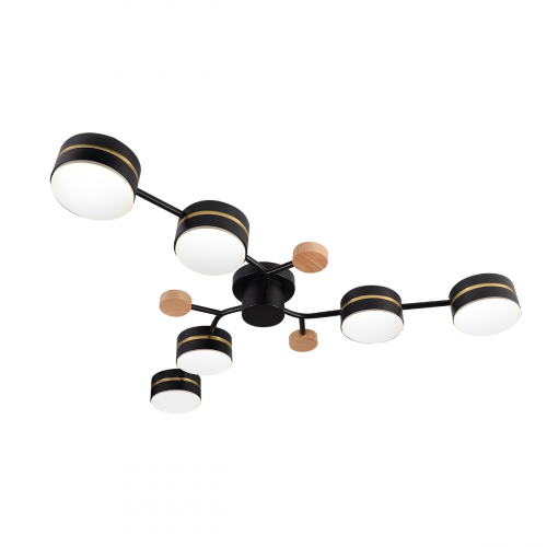 Світильник стельовий Eurolamp Golden edge під лампи 6xGX70 IP20 чорний LR-6xGX70(black)G