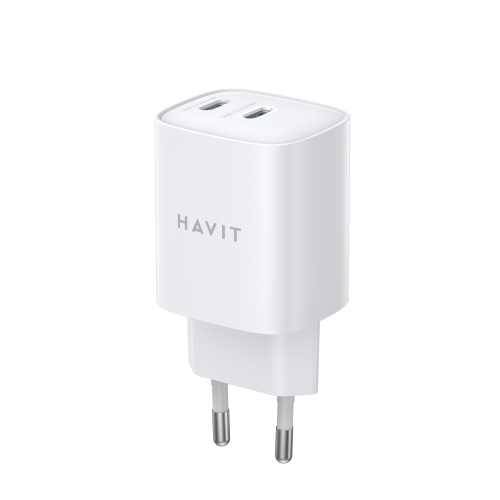Мережевий зарядний пристрій HAVIT UC45 PD45W 2xUSB-C White HV-UC45-WH