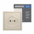 Розетка Ardero ER111-C Soft одинарная без заземления шампань 8672