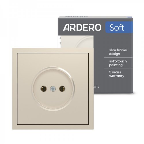 Розетка Ardero ER111-C Soft одинарная без заземления шампань 8672