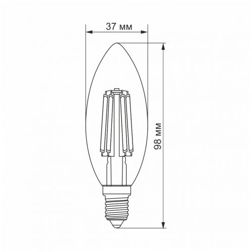 LED лампа Videx Filament C37F 6W 4100K E14 VL-C37F-06144