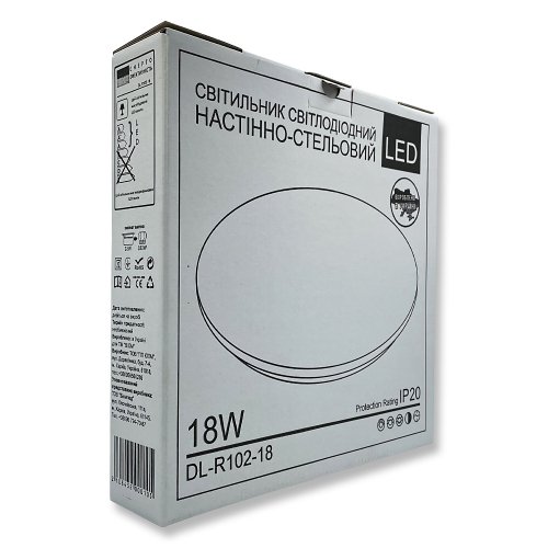 LED светильник накладной Biom 18W 5000К DL-R102-18-5 круглый 22314