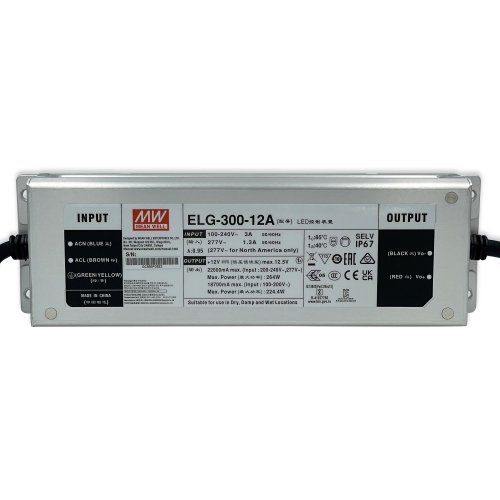Блок питания Mean Well 264W 11-22A 11.2-12.8V IP67 ELG-300-12A