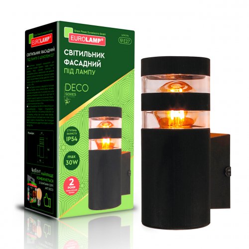 Уличный светильник Eurolamp DECO L Е27 IP54 черный BRA-1xE27(DECO)L