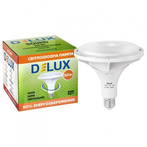 LED лампа DELUX Round 50W E27 4100K 90012695