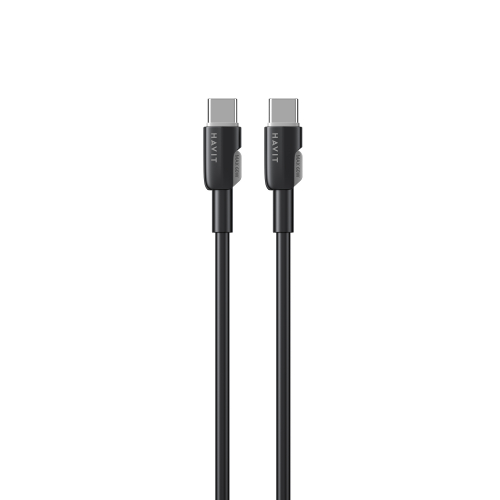 Кабель з'єднувальний зарядний HAVIT USB-C - USB-C PD60W 3A 1м силіконовий Black HV-CB308C