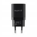 Мережевий зарядний пристрій HAVIT GaN 30W USB+USB-C HV-UC30, black