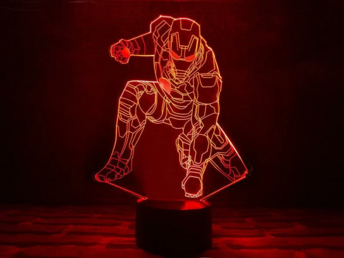 3D светильник "Железный человек 4" с пультом+адаптер+батарейки (3ААА) 05-021