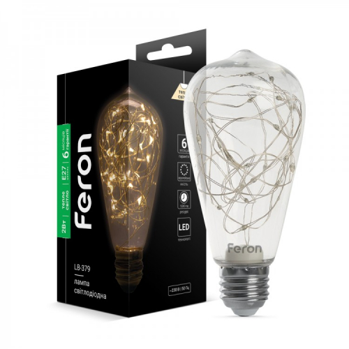 Світлодіодна LED лампа Feron LB-379 ST64 2W E27 2700K (01864) 7498