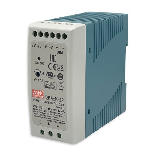 Блок питания на DIN-рейку Mean Well 40.8W 3.34A 12V DRA-40-12