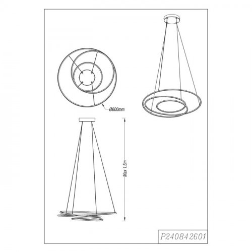 LED светильник подвесной Zuma Line ZEPHYRA 35W 3000К черный P240842601