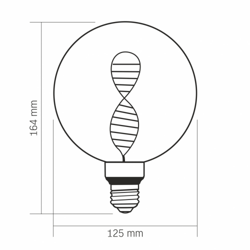 LED лампа Videx Filament G125 3.5W 1800K E27 VL-DNA-G125-S