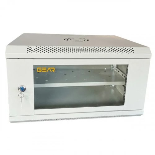 Шкаф серверный настенный Gear 6U с полкой 600x600х300 серый GWMSN-6U-600-600G