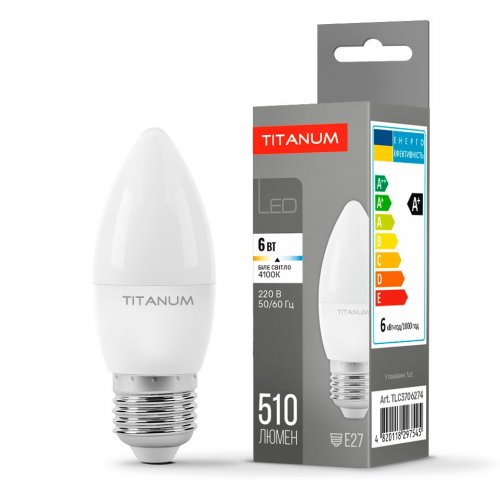 LED лампа Titanum C37 6W E27 4100K TLC3706274