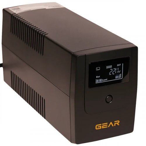 ИБП непрерывного действия Gear 600VA 360W LCD plastic RJ45+USB GU-600PLCD