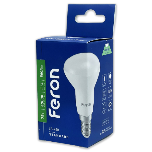 Світлодіодна LED лампа Feron LB-740 R50 7W E14 4000K (25983) 6301