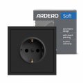 Розетка Ardero ER121-B одинарна з заземленням чорна 8640 Розетка Ardero ER121-B одинарна з заземленням чорна 8640