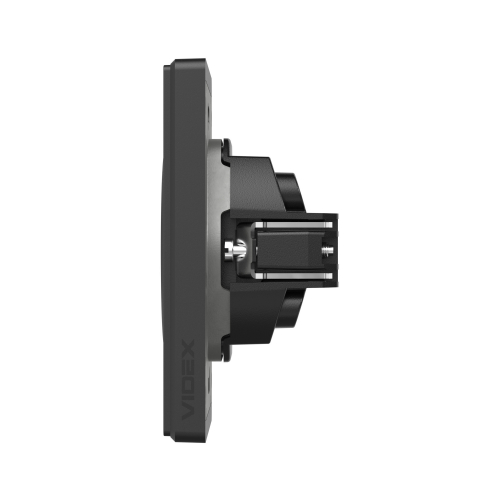 Розетка Videx Nota одинарная без заземления черный VF-NT-SK1-BL