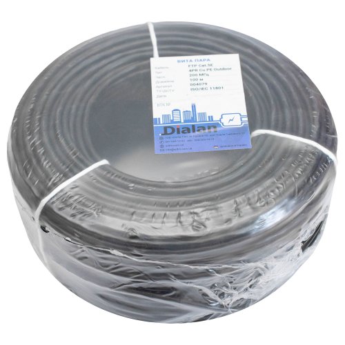 Вита пара Dialan FTP Сat.5Е 4PR Cu (200МГц) PE Outdoor (100м) 004079