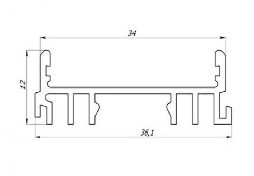 Комплект ТІС профіль накладний алюм. анод + розсіювач для LED стрічки ЛСС
