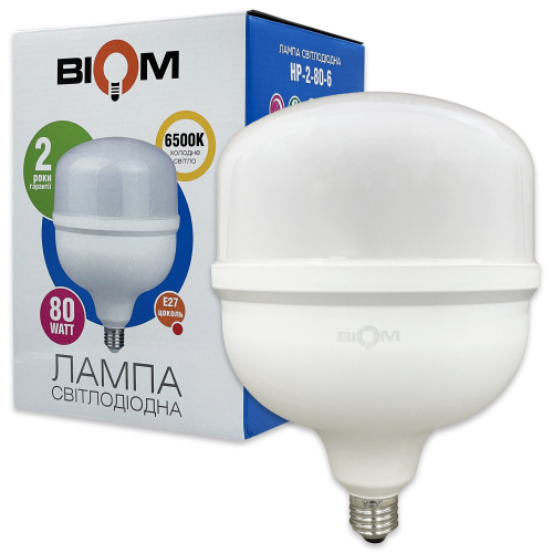 LED лампа Biom 80W E27 6500К T160 HP-2-80-6