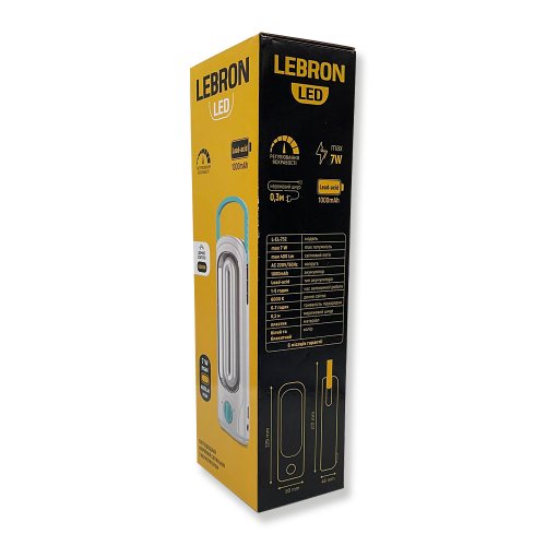 LED светильник аккумуляторный Lebron L-EL-732 7W 1000MAH 16-95-28