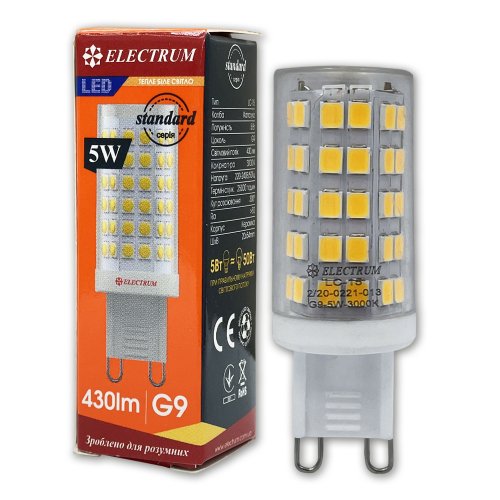 Світлодіодна LED лампа Electrum G9 5W 3000K LC-15 A-LC-1897