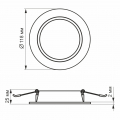 Точковий LED світильник Videx Back 6W 5000K вбудований круглий VL-DLBR-065