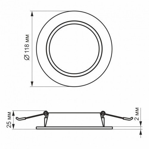 Точковий LED світильник Videx Back 6W 5000K вбудований круглий VL-DLBR-065