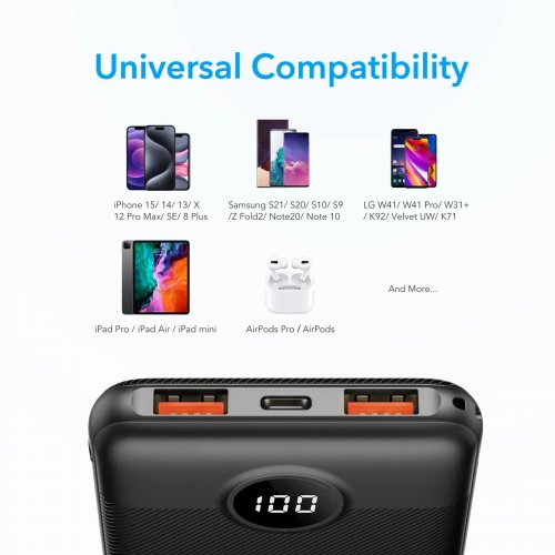 Портативний зарядний пристрій (повербанк) Veger 10000mAh W1105PD