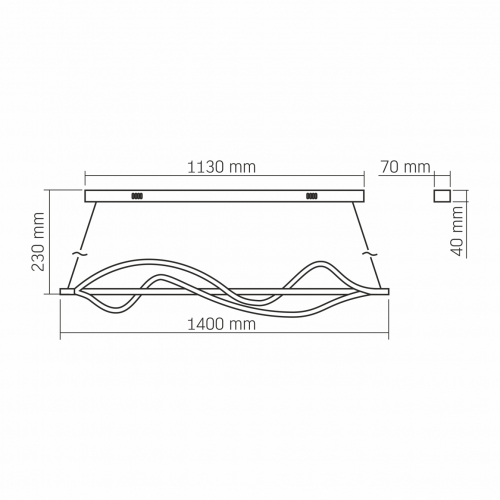 LED светильник Videx DECORA 80W 2700/4000/6000K VL-CLD-990-BK