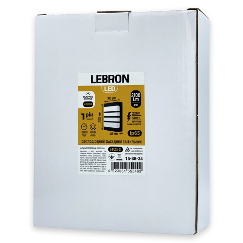 LED світильник настінно-фасадний Lebron L-FL24-S 24W 4100K IP65 15-38-24-1