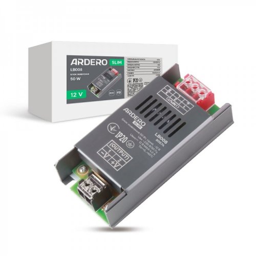 Блок питания Ardero для LED ленты LB008 50W 12V IP20 (80574) 8459