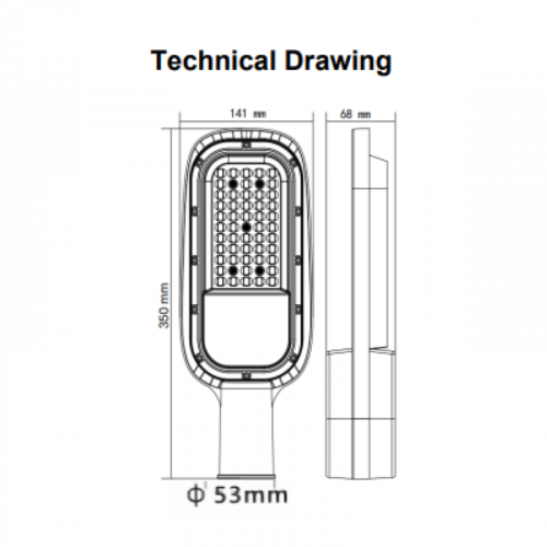 Уличный LED светильник Horoz TEXAS-50 50W 6400K 074-012-0050-030