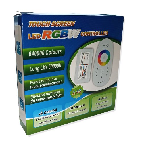 Контроллер с пультом OEM RGBW 288W 24A 24А-2.4G-Touch белый (6A*4канала) 3833