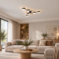 Світильник стельовий Eurolamp Golden edge під лампи 6xGX70 IP20 чорний LR-6xGX70(black)G