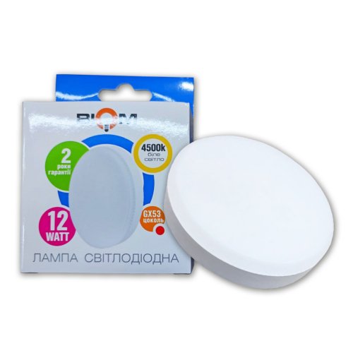 Світлодіодна LED лампа Biom 12W GX53 4500K BT-597 24199