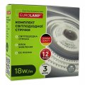 LED лента Eurolamp SMD2835 60шт/м 18W/м IP20 12V 4000K с адаптером LED/SET-3M/4000K
